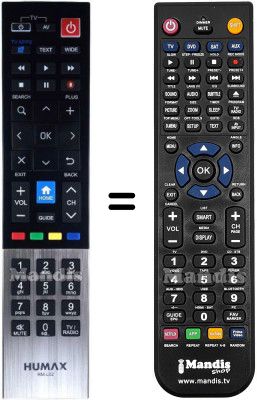 Télécommande équivalente Humax HVS53055