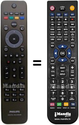 Télécommande équivalente Philips HVS53468