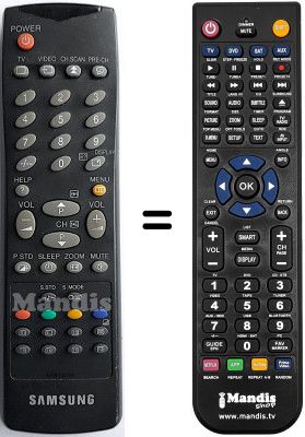 Mando a distancia equivalente Samsung WHV5146