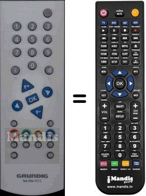 Mando a distancia equivalente Grundig WHV3128