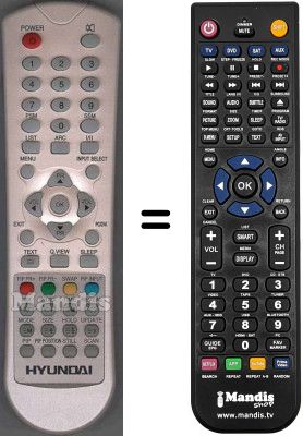 Replacement remote control Hyundai WHV3333 Replacement remote control Hyundai WHV3333