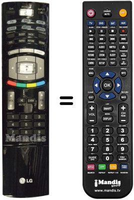 Replacement remote control LG WHV12457