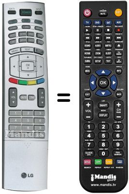 Replacement remote control LG WHV15079