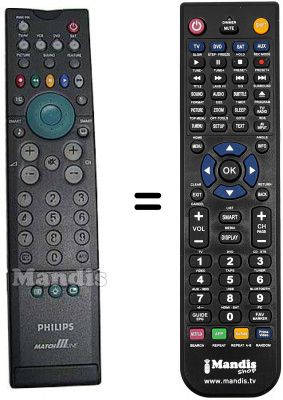 Replacement remote control Philips SEC15920 Replacement remote control Philips SEC15920