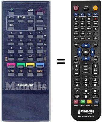 Replacement remote control Toshiba WHV7802