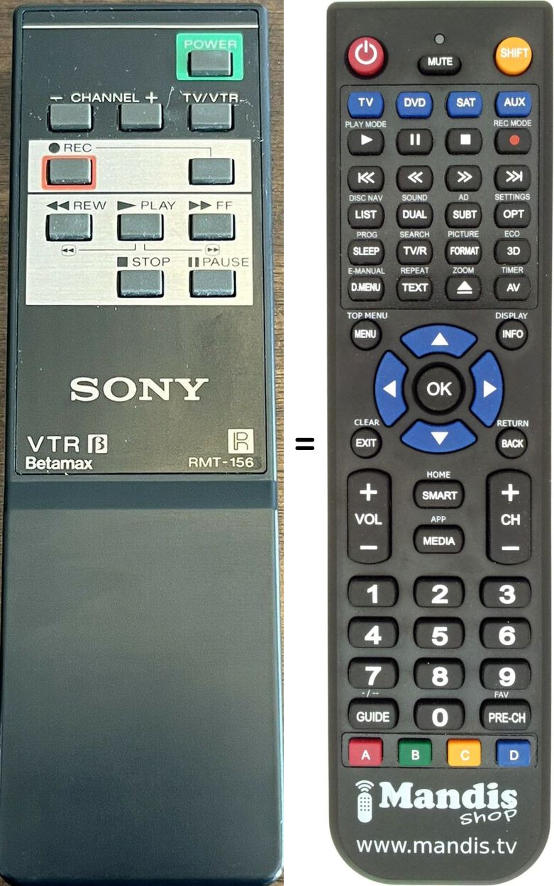 Télécommande équivalente RMT-156