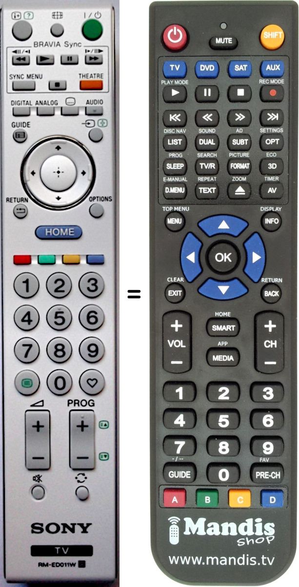 Replacement remote control Sony RM-ED011W