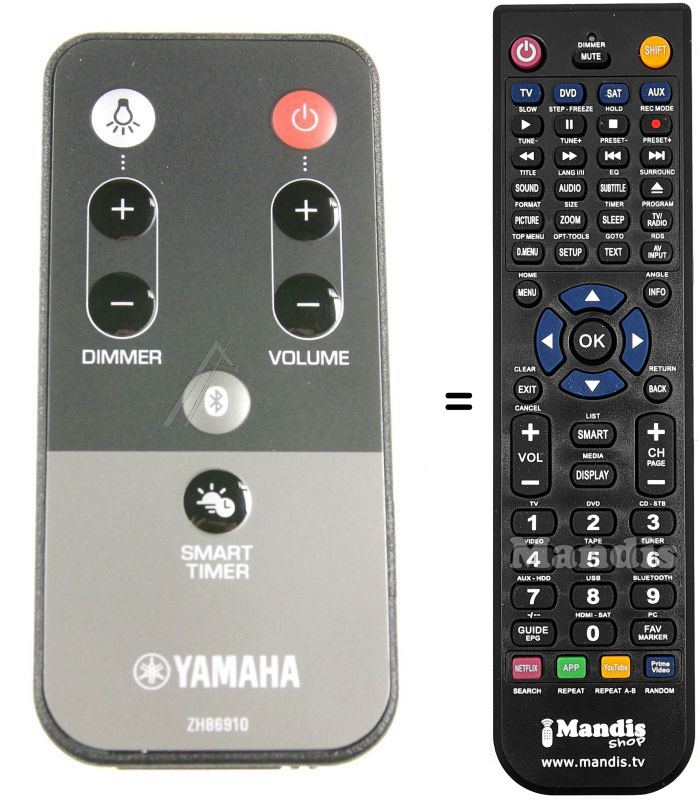 Télécommande équivalente Yamaha HVS50416