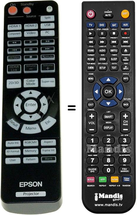 Replacement remote control Epson EH-TW8100