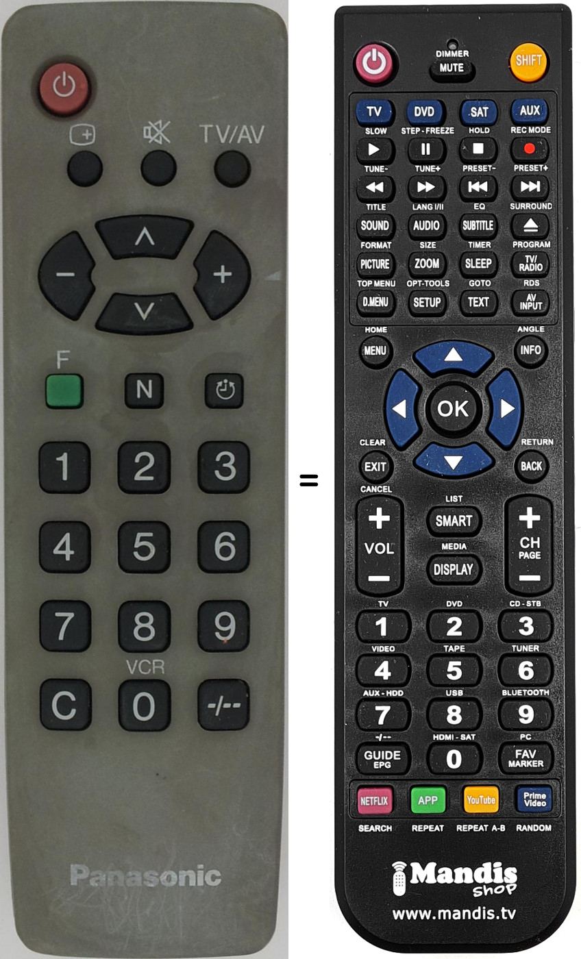 Mando a distancia equivalente Panasonic EUR 511380