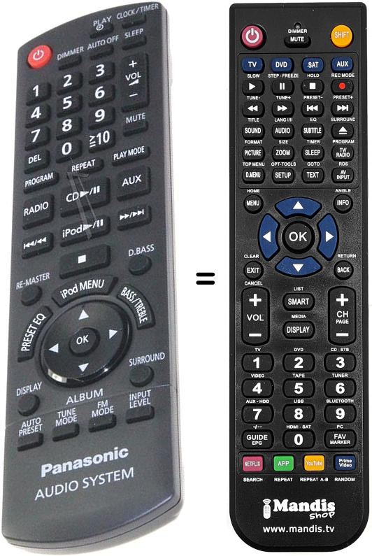 Télécommande équivalente N2QAYB000518